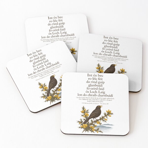 Item preview, The Blackbird of Belfast Lough — Old Irish Poem Art Print designed and sold by The Painted Fence.