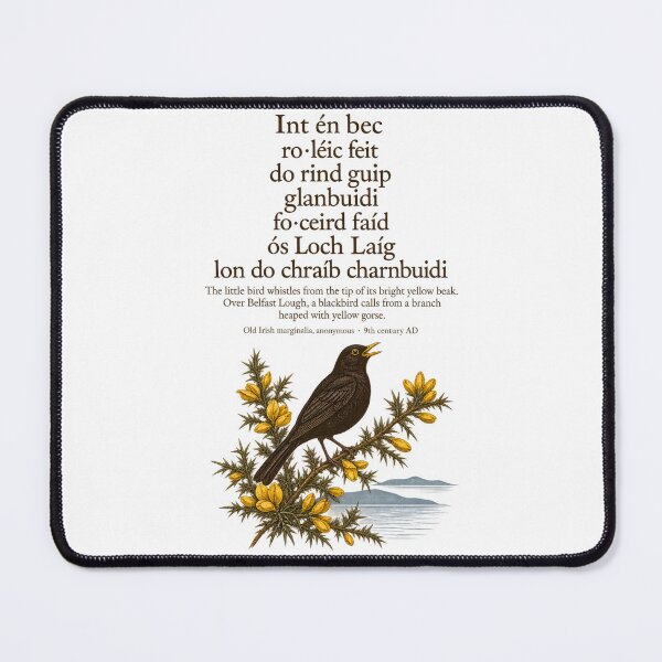 Item preview, The Blackbird of Belfast Lough — Old Irish Poem Art Print designed and sold by The Painted Fence.