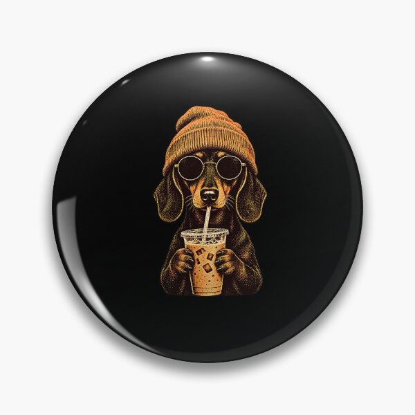 Item preview, Dachshund Dog Drinking Iced Coffee Sunglasses designed and sold by NinigFox.