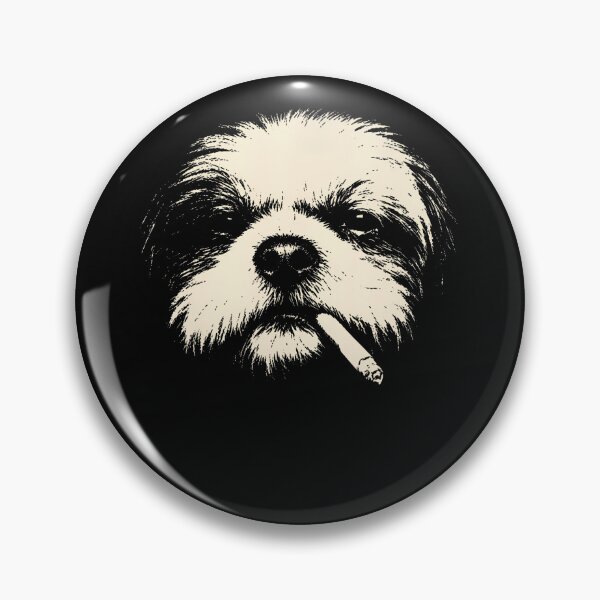 Item preview, Smoking Shih Tzu Vintage Funny Dog Portrait Humor designed and sold by ripgoatclothing.