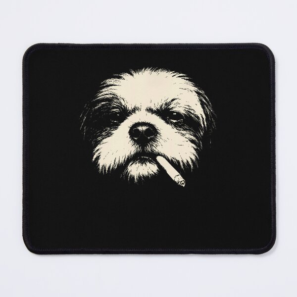 Item preview, Smoking Shih Tzu Vintage Funny Dog Portrait Humor designed and sold by ripgoatclothing.