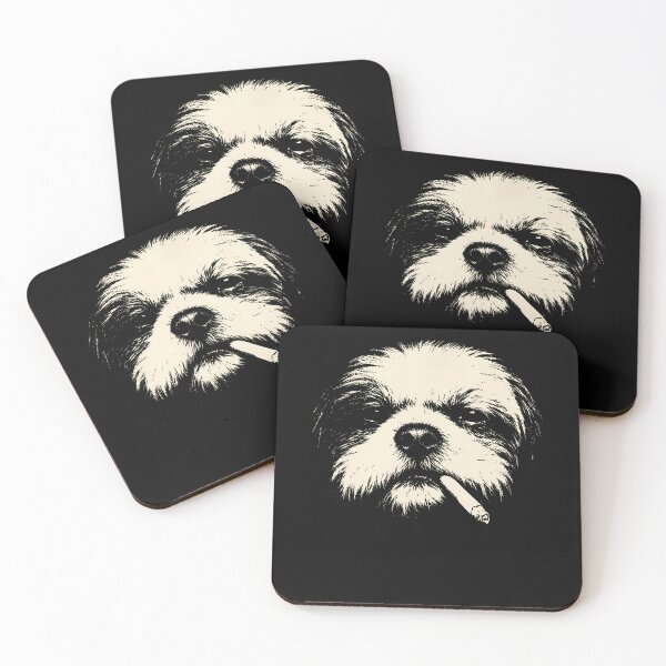 Item preview, Smoking Shih Tzu Vintage Funny Dog Portrait Humor designed and sold by ripgoatclothing.