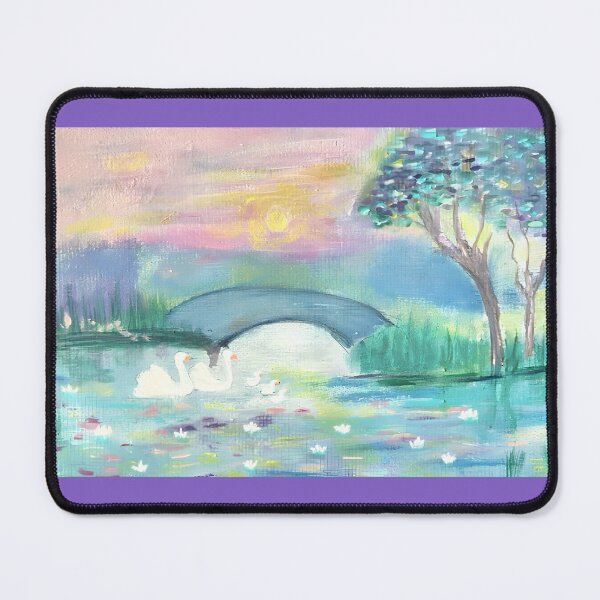 Item preview, Dreamy Sunset Swan Pond designed and sold by RosaLL.
