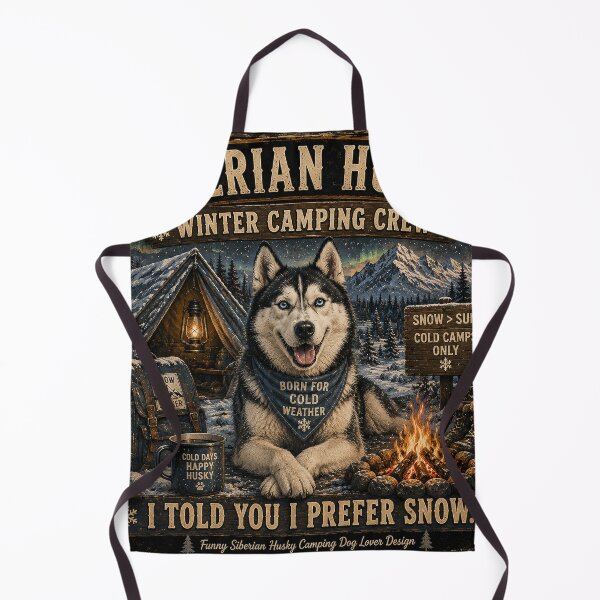 Item preview, Siberian Husky Winter Camping Crew Funny designed and sold by shopevermint.