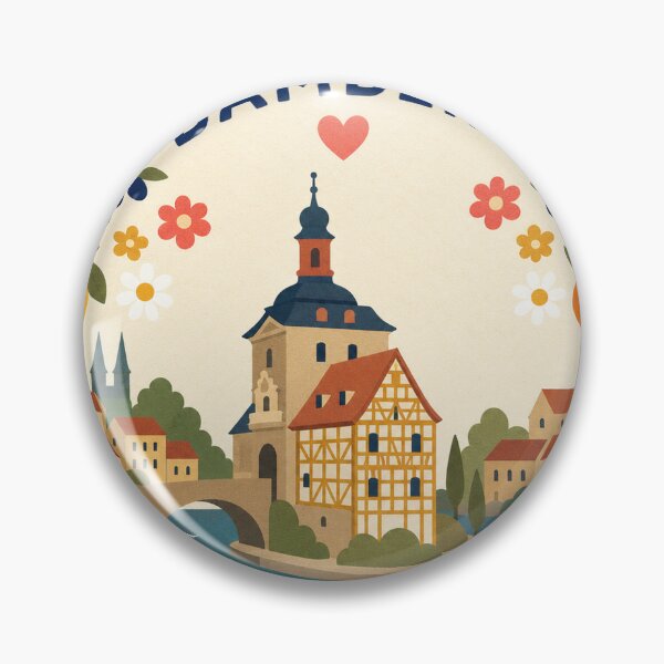 Item preview, Bamberg Germany Travel Souvenir Modern Folk Art designed and sold by VisualArtsOasis.