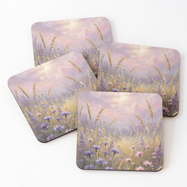 Item preview, Moonlit Wildflower Meadow - Full Moon And Purple Wildflowers designed and sold by Jozefin's Studio.