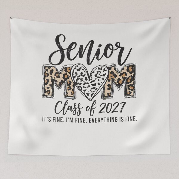 Item preview, I'm Fine Everything Is Fine Leopard Senior Mom Class Of 2027 designed and sold by ripgoatclothing.