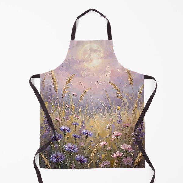 Item preview, Moonlit Wildflower Meadow - Full Moon And Purple Wildflowers designed and sold by Jozefin's Studio.