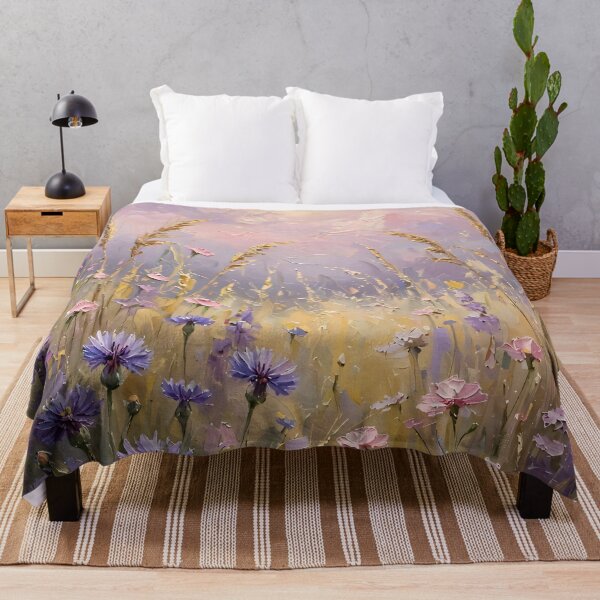 Item preview, Moonlit Wildflower Meadow - Full Moon And Purple Wildflowers designed and sold by Jozefin's Studio.