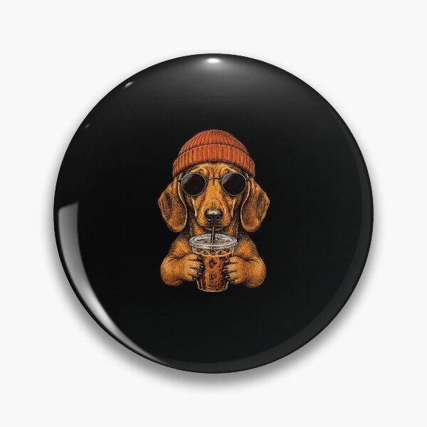 Item preview, Dachshund Dog Drinking Iced Coffee Sunglasses designed and sold by NinigFox.