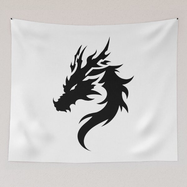 Item preview, Large Black Dragon Silhouette Tribal Tattoo Art designed and sold by The Last Emperor Saga - Store.