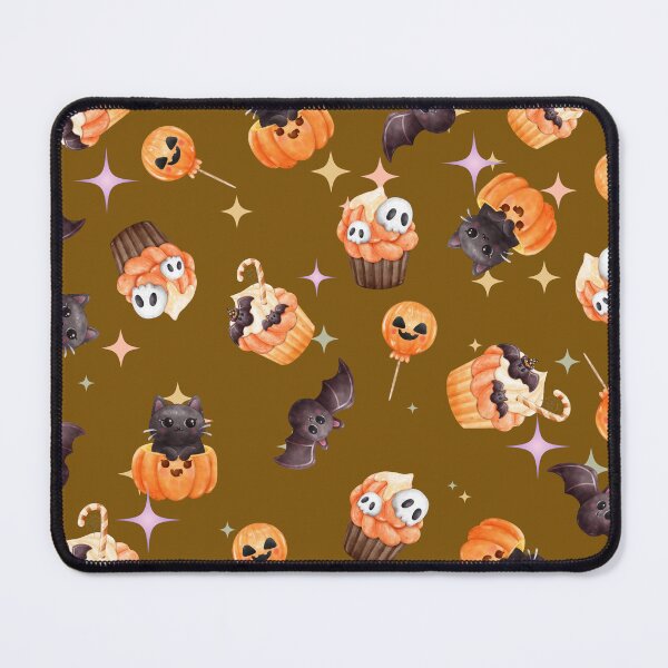 Item preview, Cute AOL black cats, bats, and halloween candy pattern designed and sold by CursedButCute1.