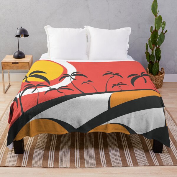 Item preview, Retro Tropical Sunset with Stylized Palm Trees and Vibrant Colors" designed and sold by Johnnies.
