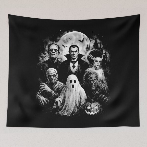 Item preview, Vintage 90S Monster Mash Ghost Vampire Horror Movies Lovers designed and sold by ripgoatclothing.