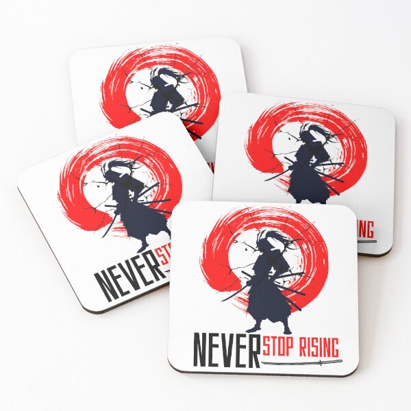 Item preview, Never Stop Rising Japanese Samurai Warrior Red Sun Aesthetic designed and sold by SK ArtNest.