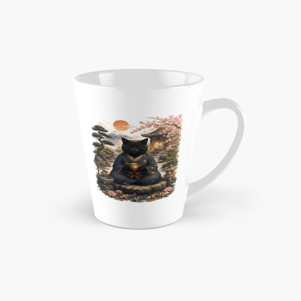 Item preview, Zen Black Cat Meditation in Japanese Garden – Japanese Zen Cat Art designed and sold by BlackCat Vibe.