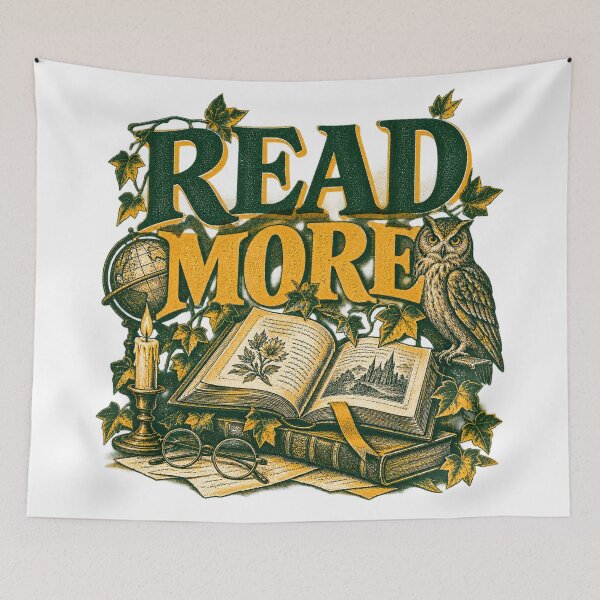 Item preview, Read More Dark Academia Vintage Book Owl Overprint Art designed and sold by Mdozet.