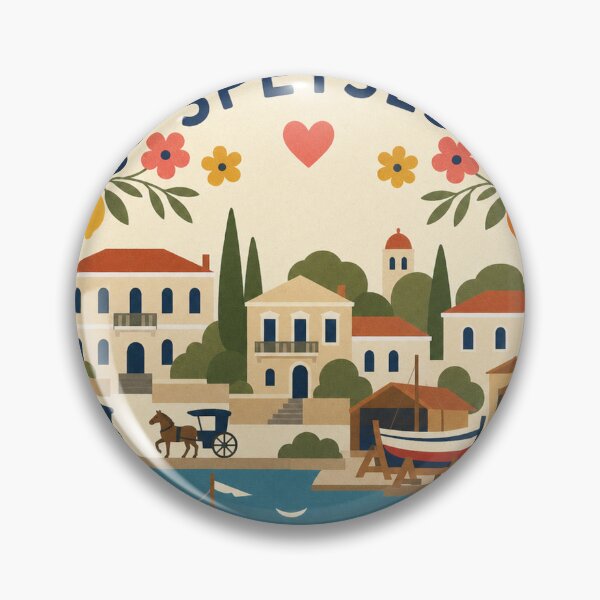 Item preview, Spetses Greece Travel Souvenir Modern Folk Art designed and sold by VisualArtsOasis.