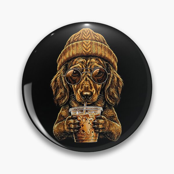 Item preview, Dachshund Dog Drinking Iced Coffee Sunglasses designed and sold by NinigFox.