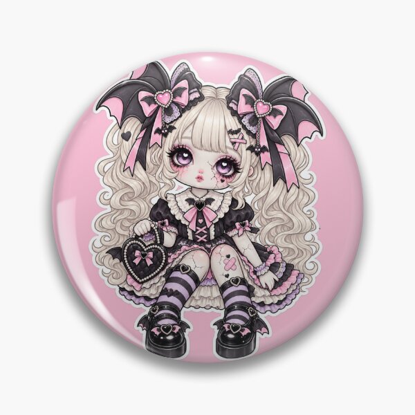 Item preview, Bat Bow Baby Doll | Creepy Cute Gothic Kawaii Porcelain Art designed and sold by DmaarGroup.