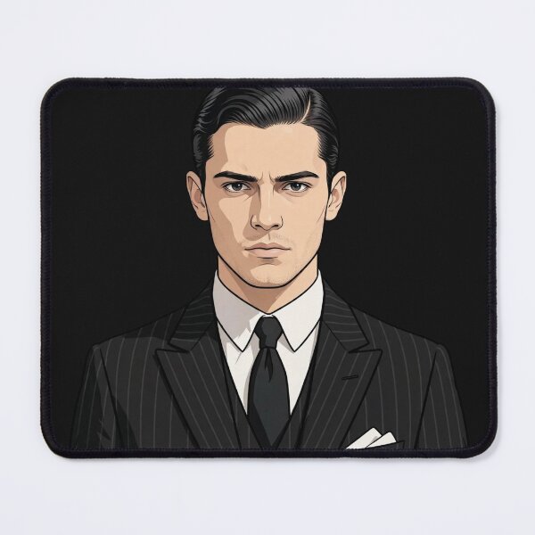 Item preview, Young Man In Classic Pinstripe Suit With Slicked Hair designed and sold by Surviving Monday Club.