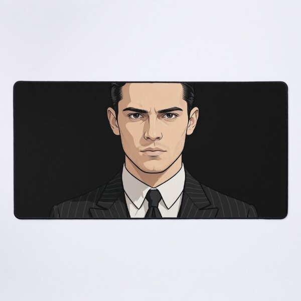 Item preview, Young Man In Classic Pinstripe Suit With Slicked Hair designed and sold by Surviving Monday Club.