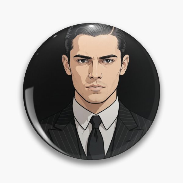 Item preview, Young Man In Classic Pinstripe Suit With Slicked Hair designed and sold by Surviving Monday Club.