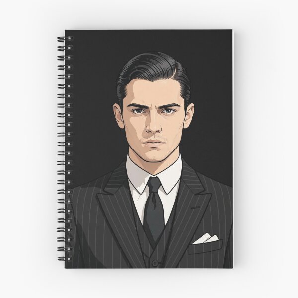 Item preview, Young Man In Classic Pinstripe Suit With Slicked Hair designed and sold by Surviving Monday Club.
