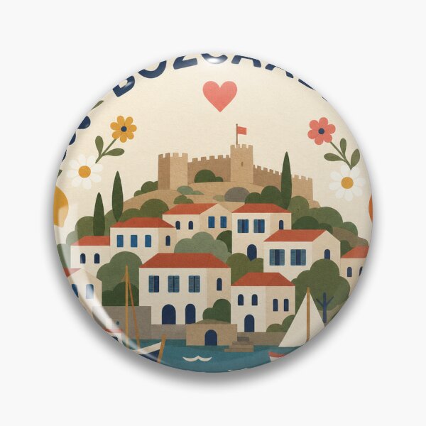 Item preview, Bozcaada Turkey Travel Souvenir Modern Folk Art designed and sold by VisualArtsOasis.