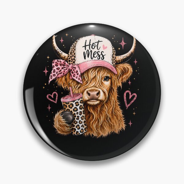 Item preview, Hot Mess Leopard Highland Cow Coffee Farm Animal Lover designed and sold by ripgoatclothing.
