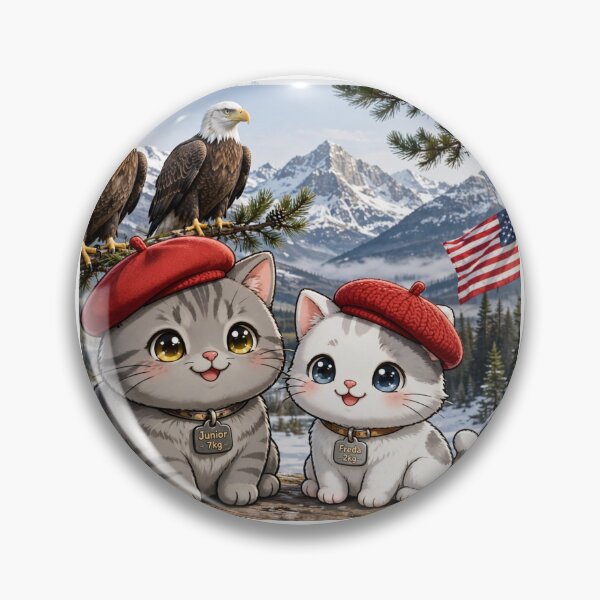 Item preview, Junior and Freda with Bald Eagles Alaska - Cute Cats  designed and sold by MAISON SYLVIE.