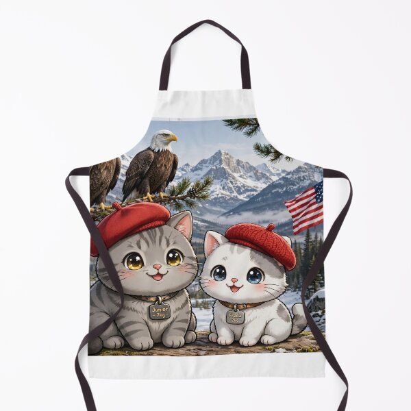 Item preview, Junior and Freda with Bald Eagles Alaska - Cute Cats designed and sold by MAISON SYLVIE.