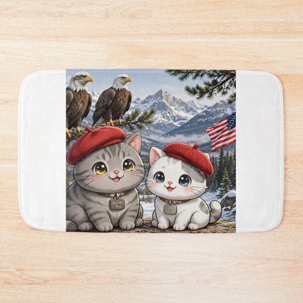 Item preview, Junior and Freda with Bald Eagles Alaska - Cute Cats  designed and sold by MAISON SYLVIE.