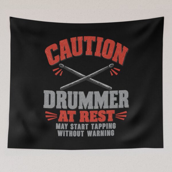 Item preview, CAUTION Drummer At Rest – Funny Drummer Warning Design designed and sold by Williams Anderson.
