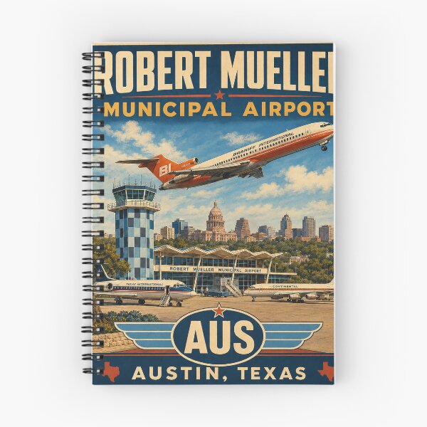 Item preview, Robert Mueller Municipal Airport AUS – Vintage Austin Airport Travel designed and sold by RetroAviation.