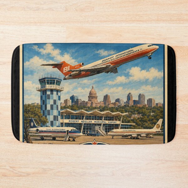 Item preview, Robert Mueller Municipal Airport AUS – Vintage Austin Airport Travel designed and sold by RetroAviation.