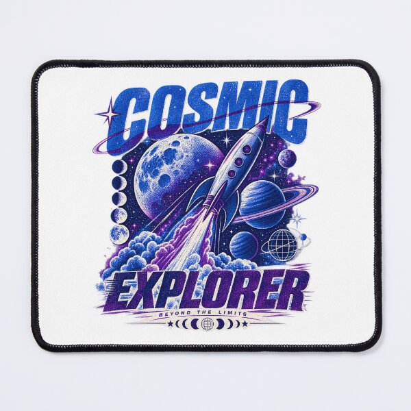 Item preview, Cosmic Explorer Retro Rocket Space Overprint Art designed and sold by Mdozet.