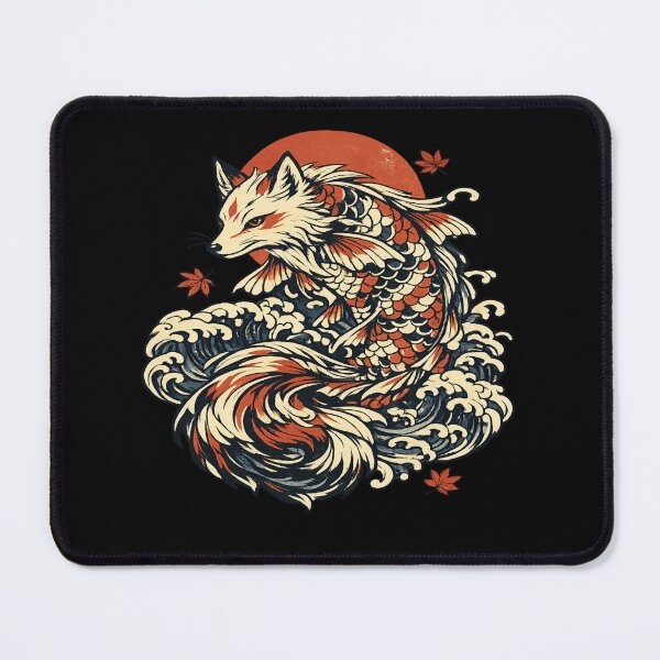 Item preview, Kitsune Dragon Riding Japanese Waves designed and sold by Mythic Tide Studio.