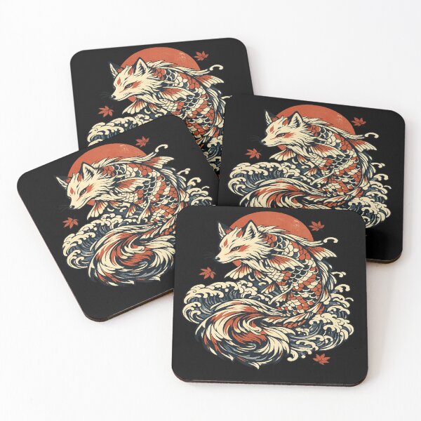 Item preview, Kitsune Dragon Riding Japanese Waves designed and sold by Mythic Tide Studio.
