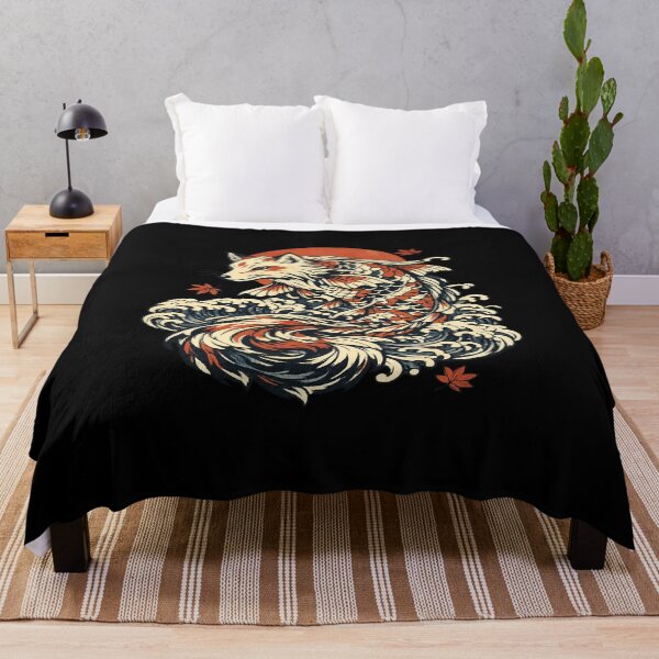 Item preview, Kitsune Dragon Riding Japanese Waves designed and sold by Mythic Tide Studio.