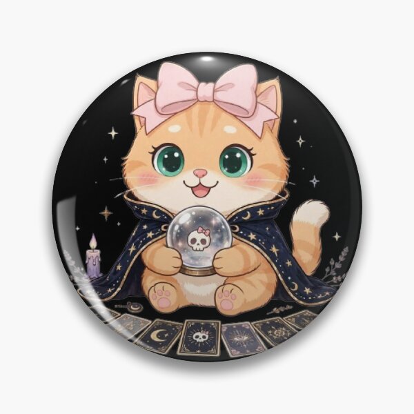 Item preview, Fortune Teller Luna Crystal Ball Cat designed and sold by Moody Vibes Studio.