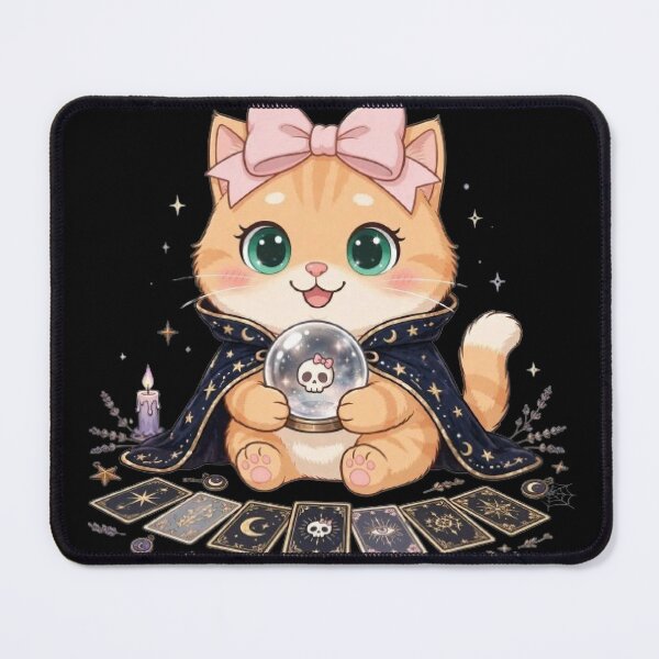 Item preview, Fortune Teller Luna Crystal Ball Cat designed and sold by Moody Vibes Studio.