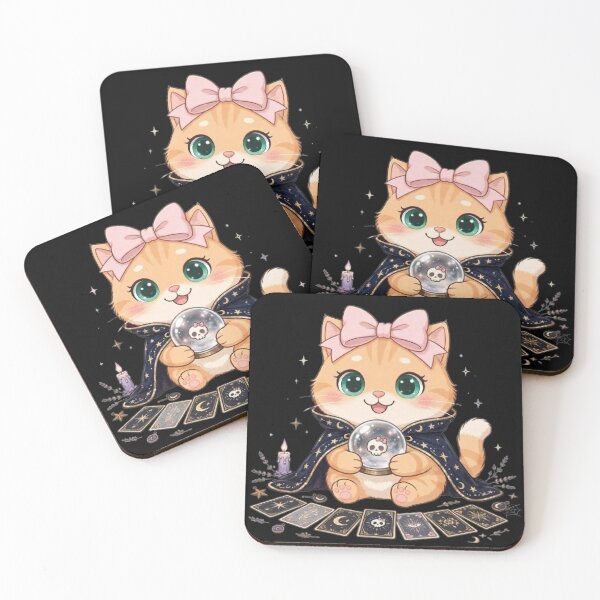 Item preview, Fortune Teller Luna Crystal Ball Cat designed and sold by Luna's World .