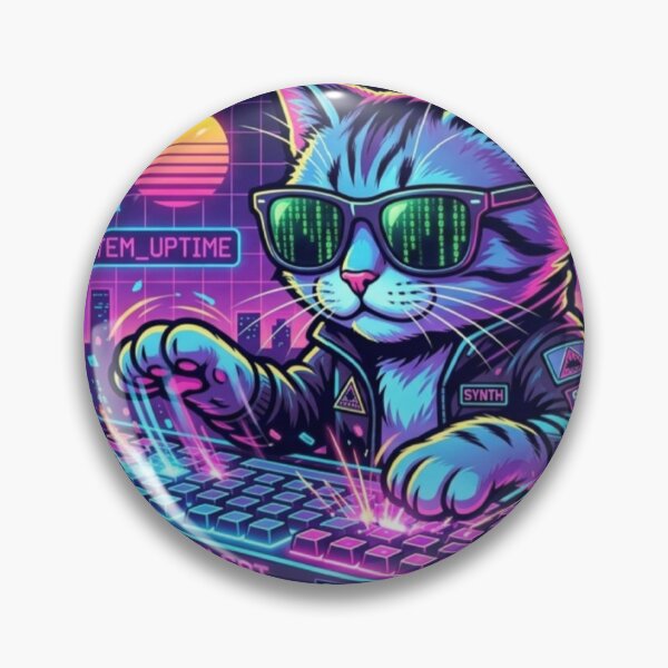 Item preview, Synthwave Hacker Cat designed and sold by Artturilmari.