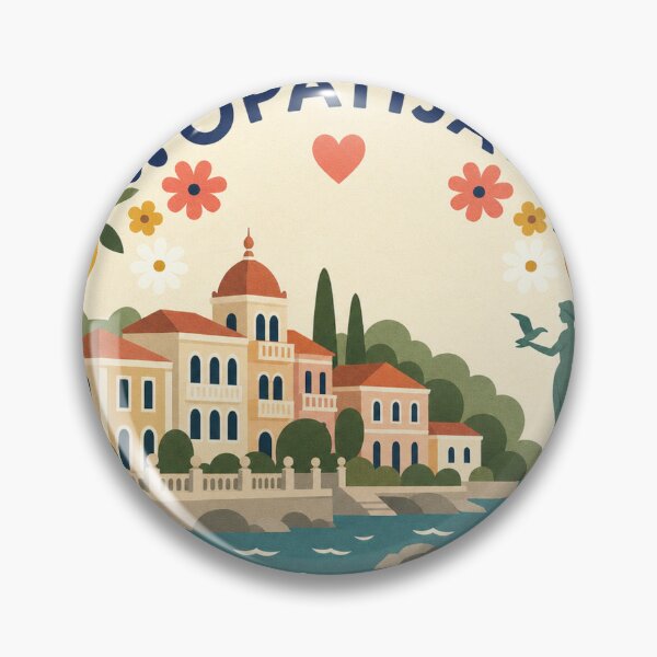 Item preview, Opatija Croatia Travel Souvenir Modern Folk Art designed and sold by VisualArtsOasis.