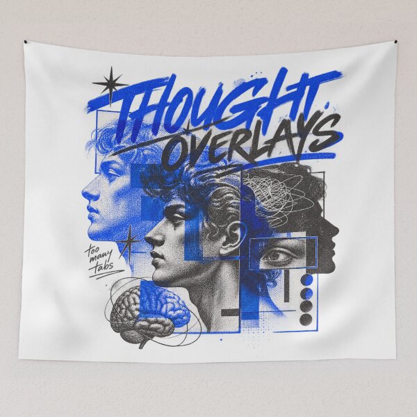 Item preview, Thought Overlays Conceptual Human Profile Overprint Art designed and sold by Mdozet.