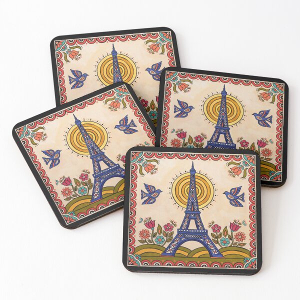 Item preview, eiffel tower folk art designed and sold by 123ks.