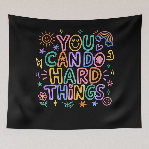 Item preview, You Can Do Hard Things Doodle Teacher Motivational designed and sold by ripgoatclothing.