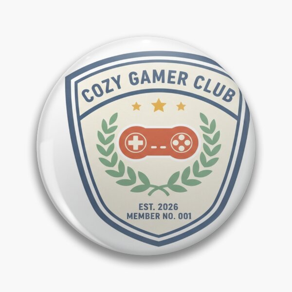 Item preview, Cozy Gamer Club - Retro Varsity Badge designed and sold by Art&Fun.