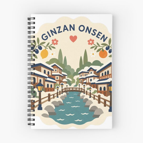 Item preview, Ginzan Onsen Japan Travel Souvenir Modern Folk Art designed and sold by VisualArtsOasis.